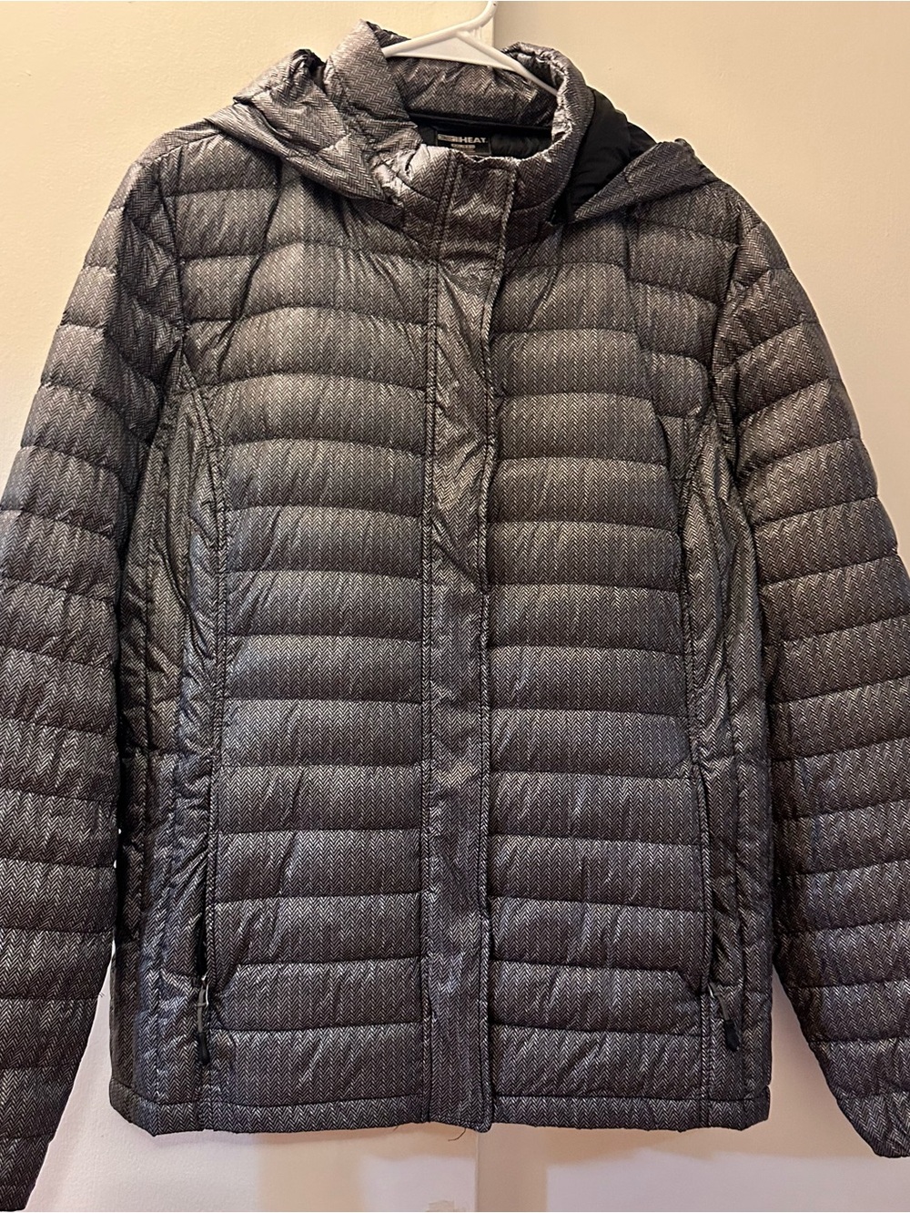 32 Degrees Quilted Hooded Puffer Jacket - Gray Fall Cold XXL